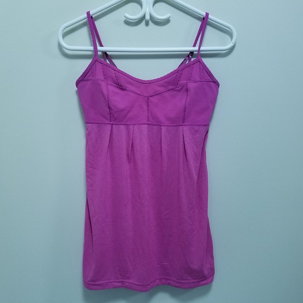 Lululemon Debut Tank Heathered Ultra Violet Ultra Tank Top Size 6 Small Ruched